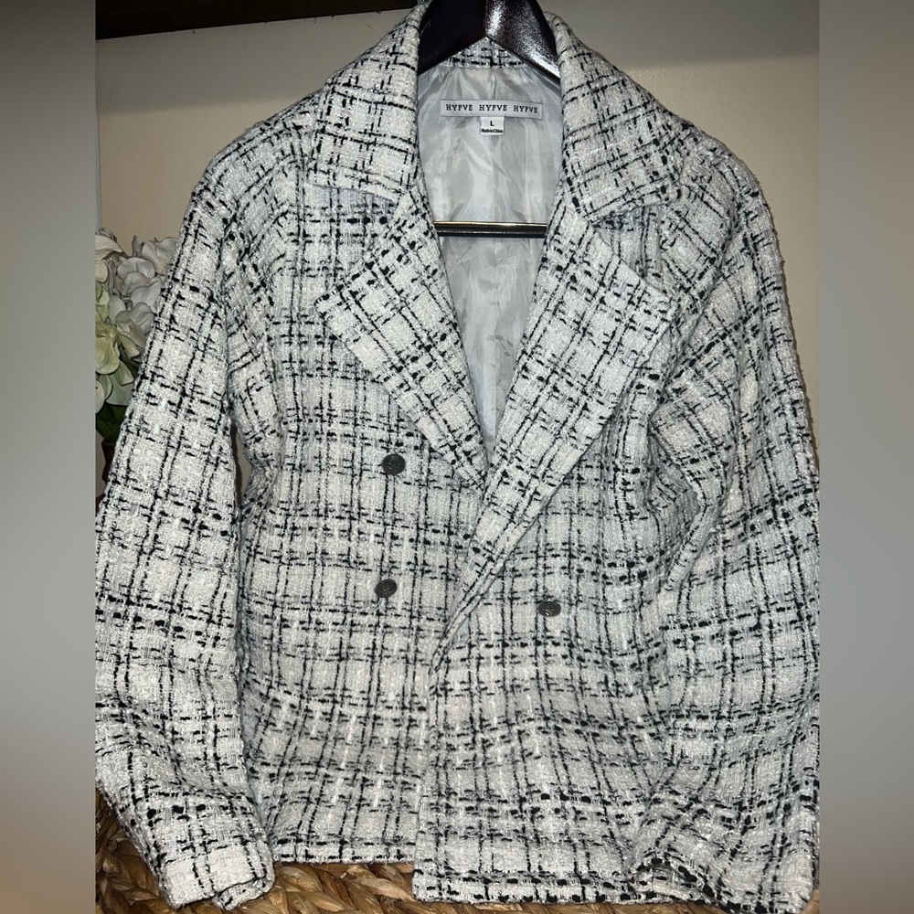 Black and White Tweed Blazer